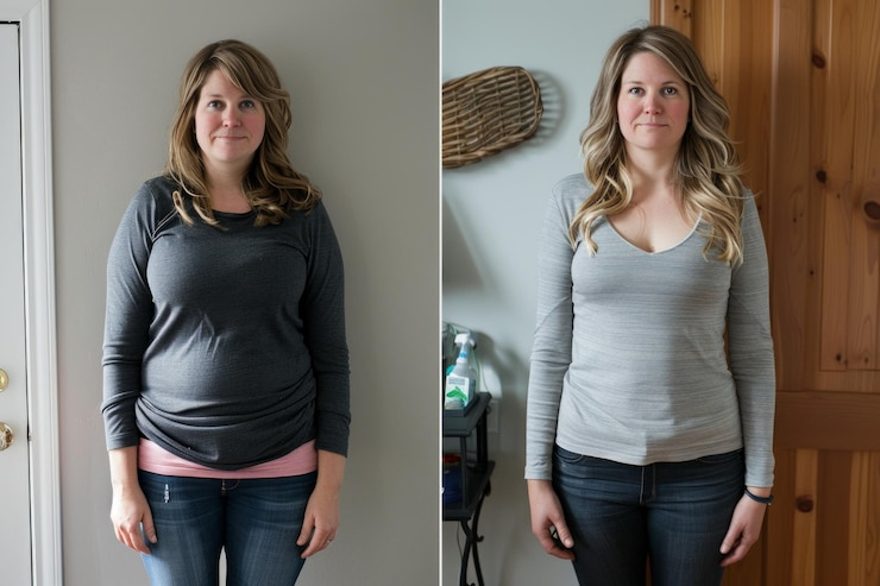 Member weight-loss before and after, front view